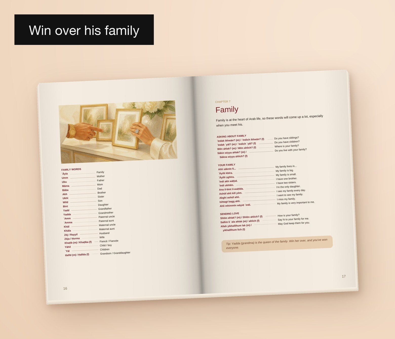 Learn Arabic for Your Habibi — Khaleeji, Win over his family: the Family spread